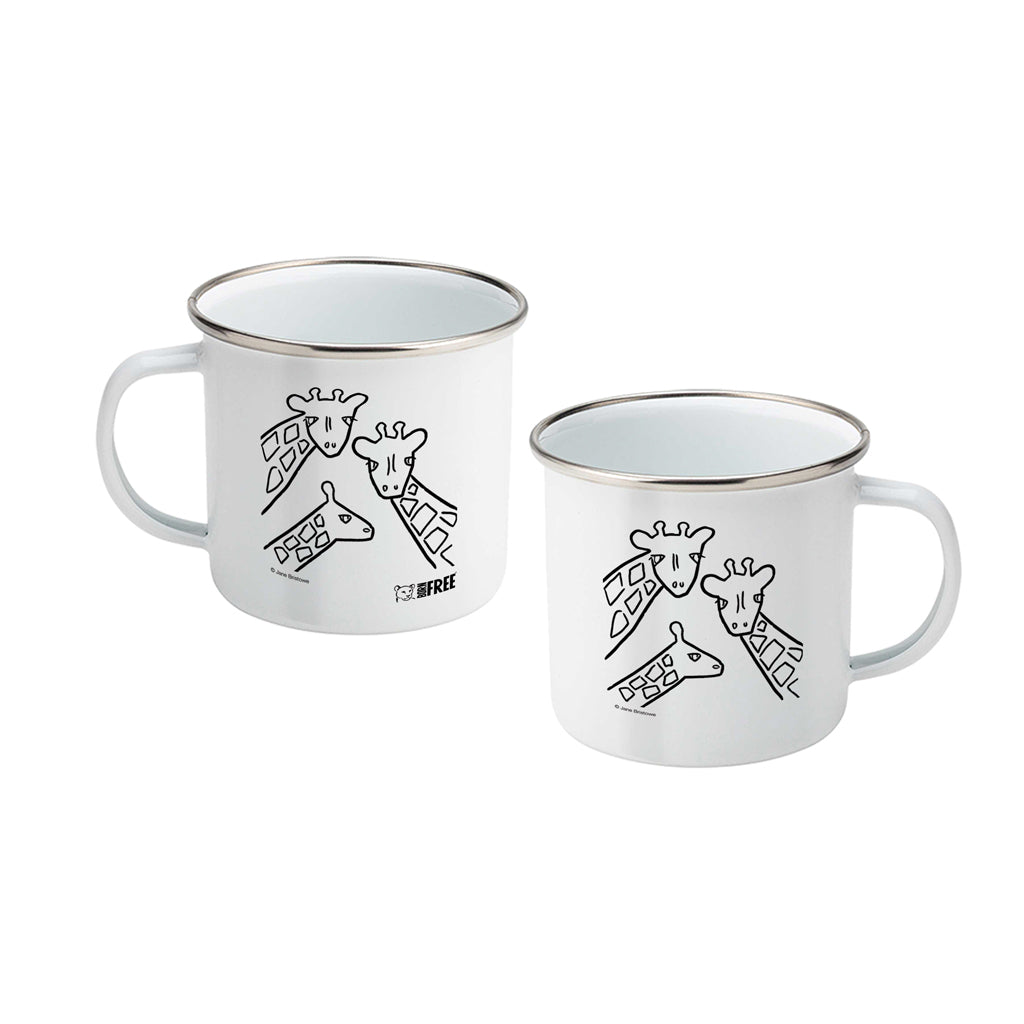 Born Free Giraffe Trio Enamel Mug | Jane Bristowe Art