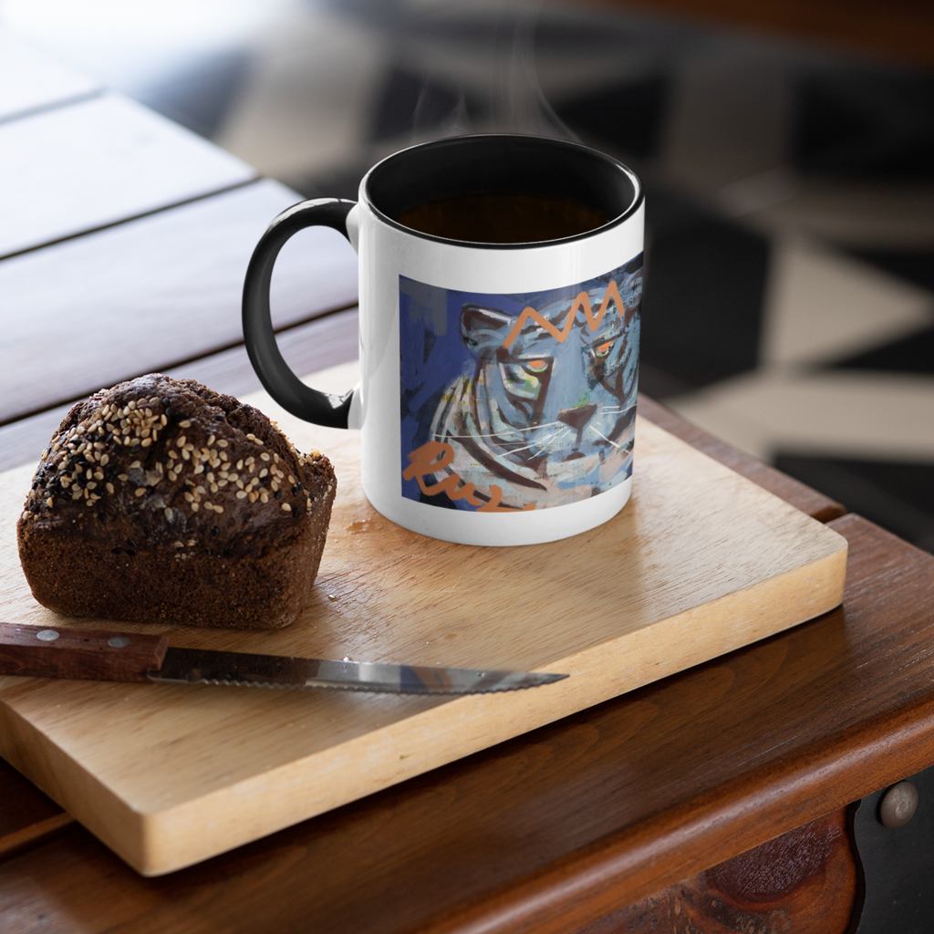 Bengal Tiger Black Mug by Epaule Carree