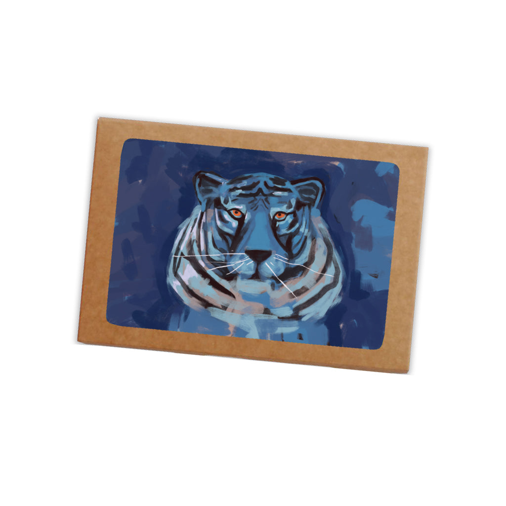 White Tiger Postcard Pack of 8 by Epaule Carree