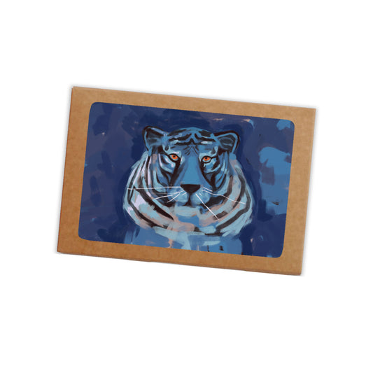 White Tiger Postcard Pack of 8 by Epaule Carree