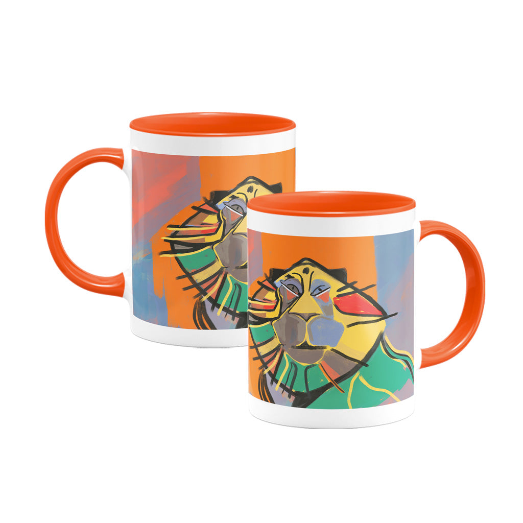 Lion Orange Mug by Epaule Carree