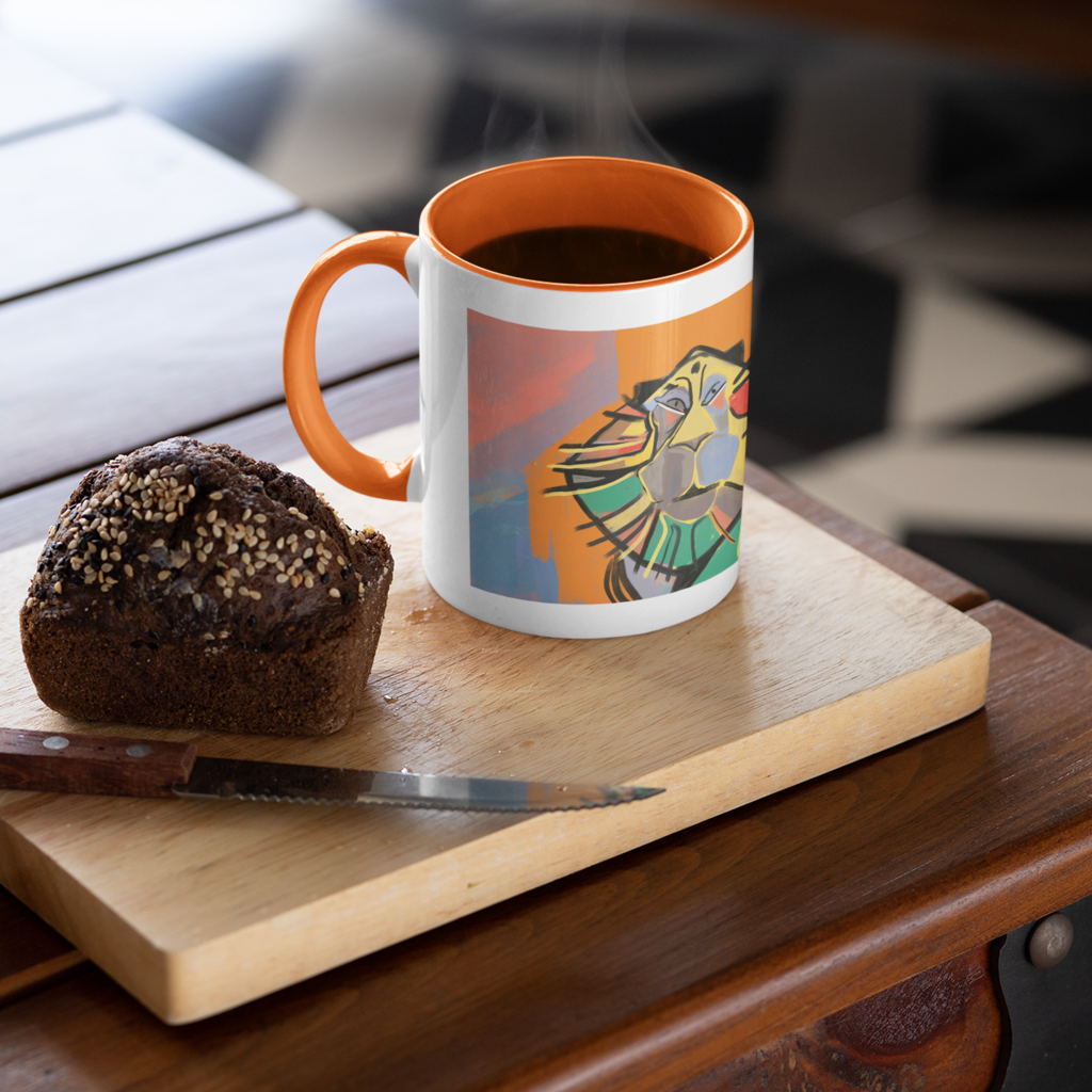 Lion Orange Mug by Epaule Carree