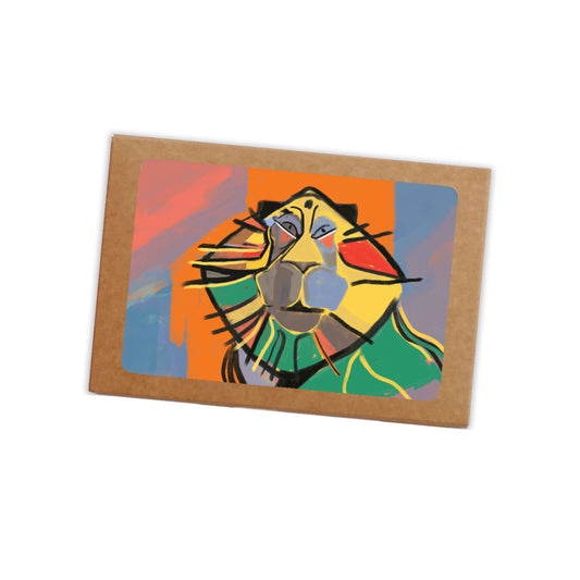 Lion Postcard Pack of 8 by Epaule Carree