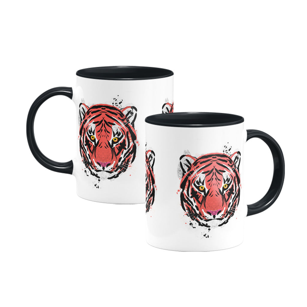 Tiger Black Mug by Rory McQueen