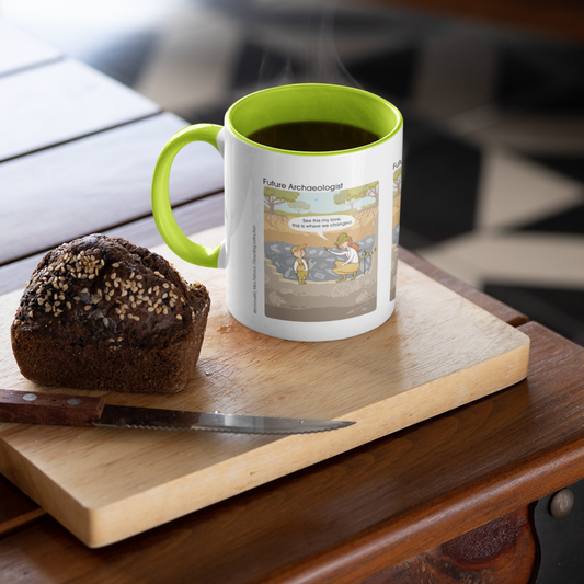 Born Free - Future Archaeologist - Green Colour Insert Mug