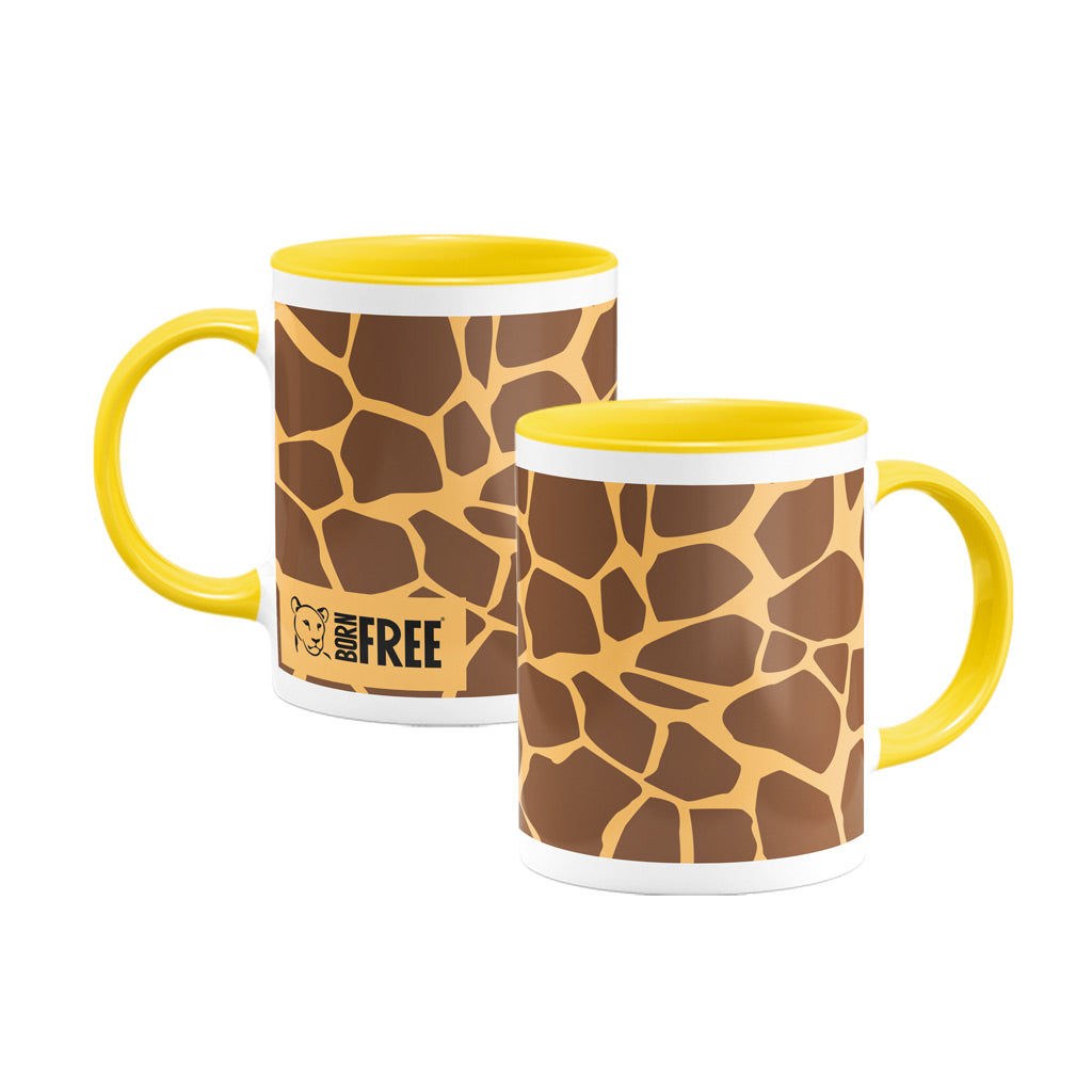 Giraffe Print Yellow Mug