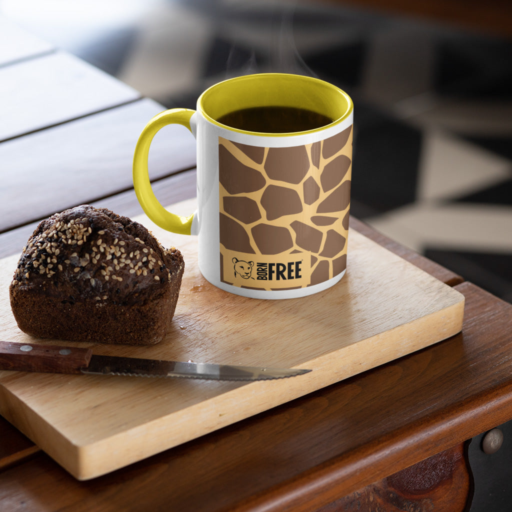 Giraffe Print Yellow Mug