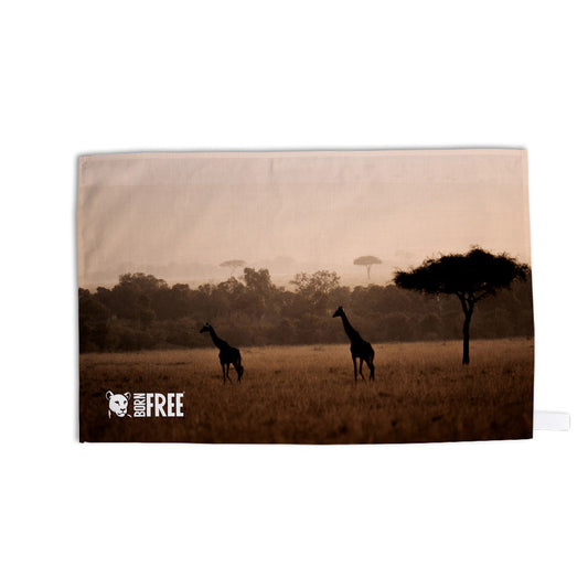 Giraffes in the Wild Tea Towel by Will Travers