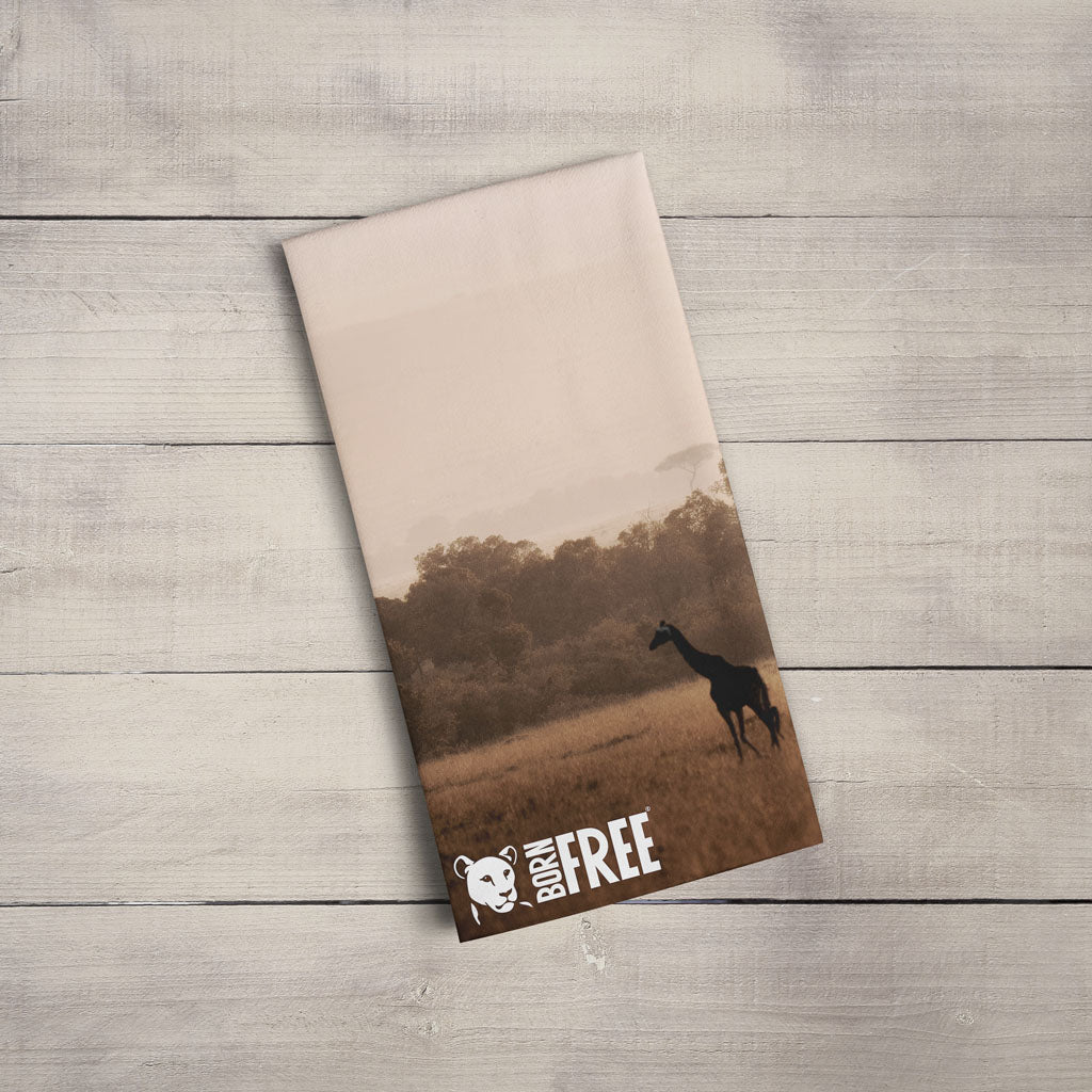 Giraffes in the Wild Tea Towel by Will Travers