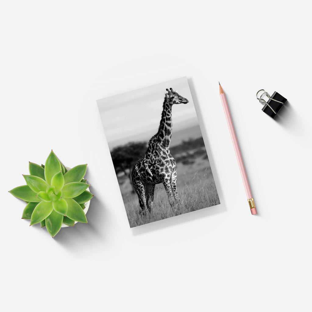 Tall Standing Giraffe A5 Notepad by Will Travers