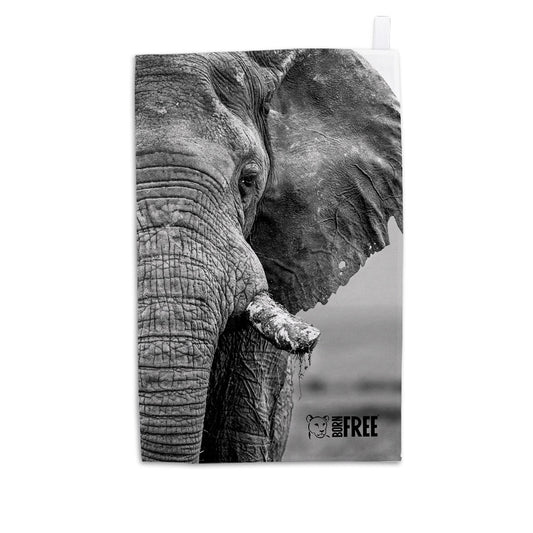 African Elephant Tea Towel by Will Travers