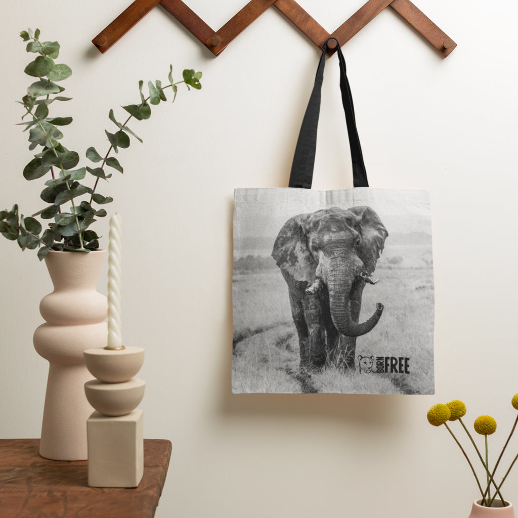 Elephant in the Wild Tote Bag by Will Travers