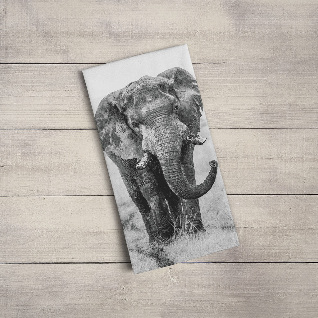 Elephant in the Wild Tea Towel by Will Travers