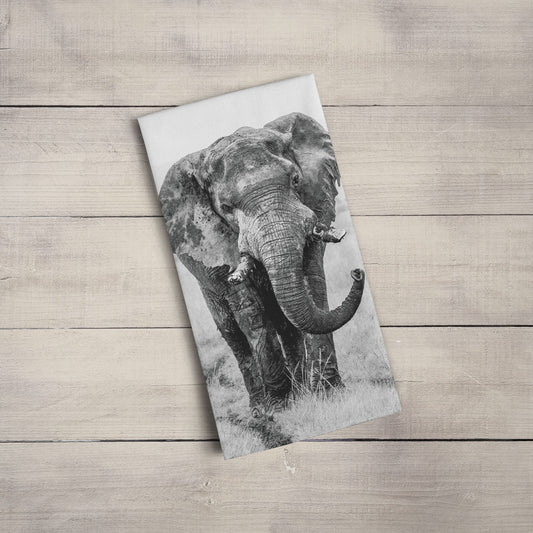 Elephant in the Wild Tea Towel by Will Travers