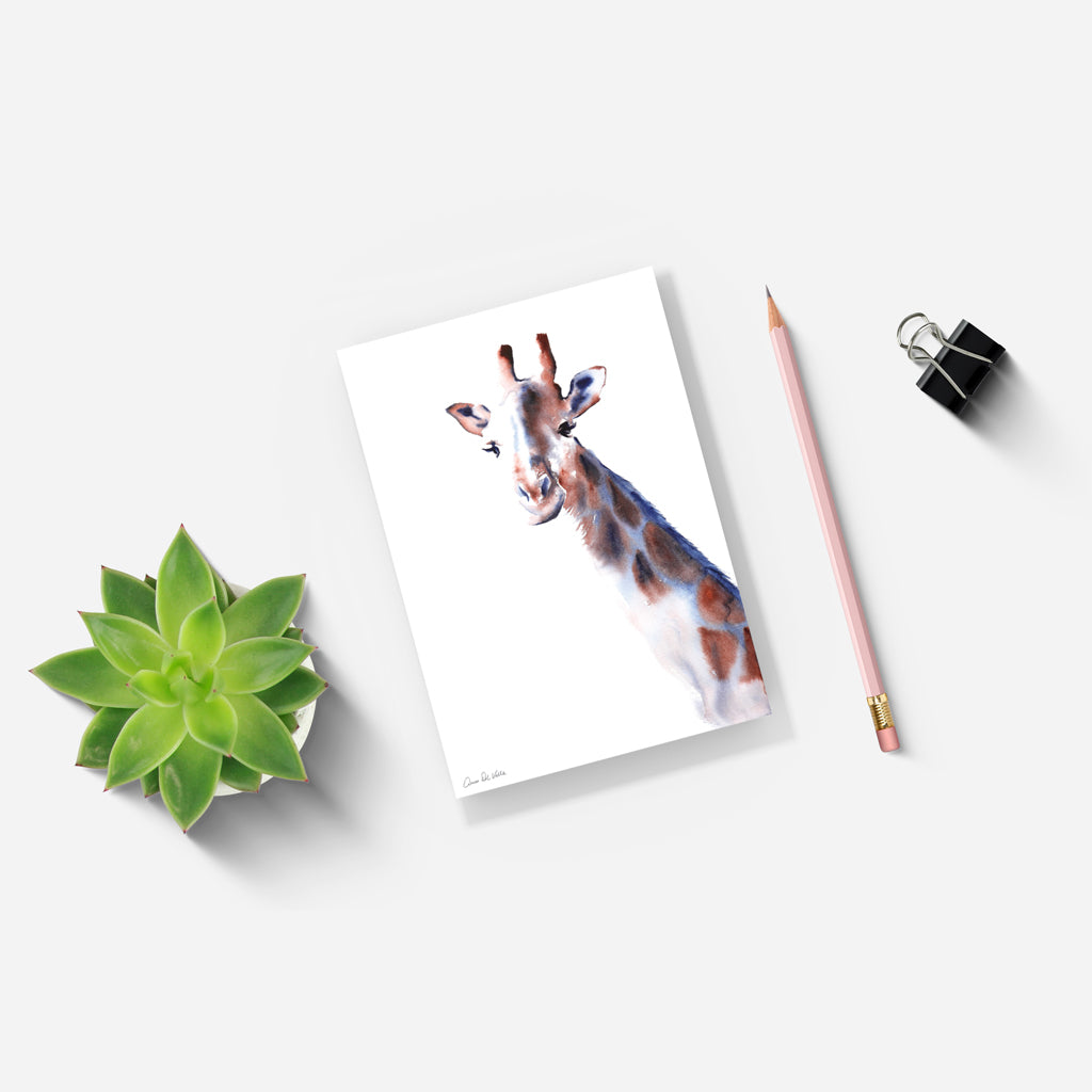 Wild Apple Graphics Copper and Blue Giraffe A5 Notepad