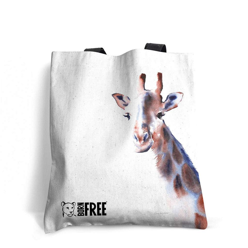 Wild Apple Graphics Copper & Blue Giraffe Tote Bag