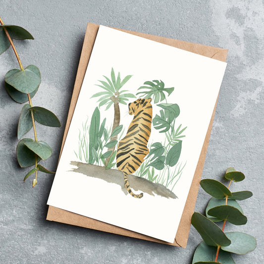 Pink Light Studio Jungle Tiger Greeting Cards - Pack of 6
