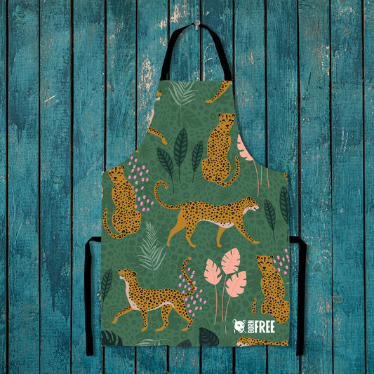 Pink Light Studio Roaming Jungle Cats Apron