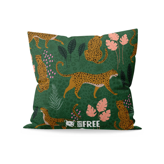 Pink Light Studio Roaming Jungle Cats Organic Cushion
