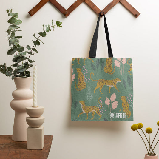 Pink Light Studio Roaming Jungle Cats Tote Bag