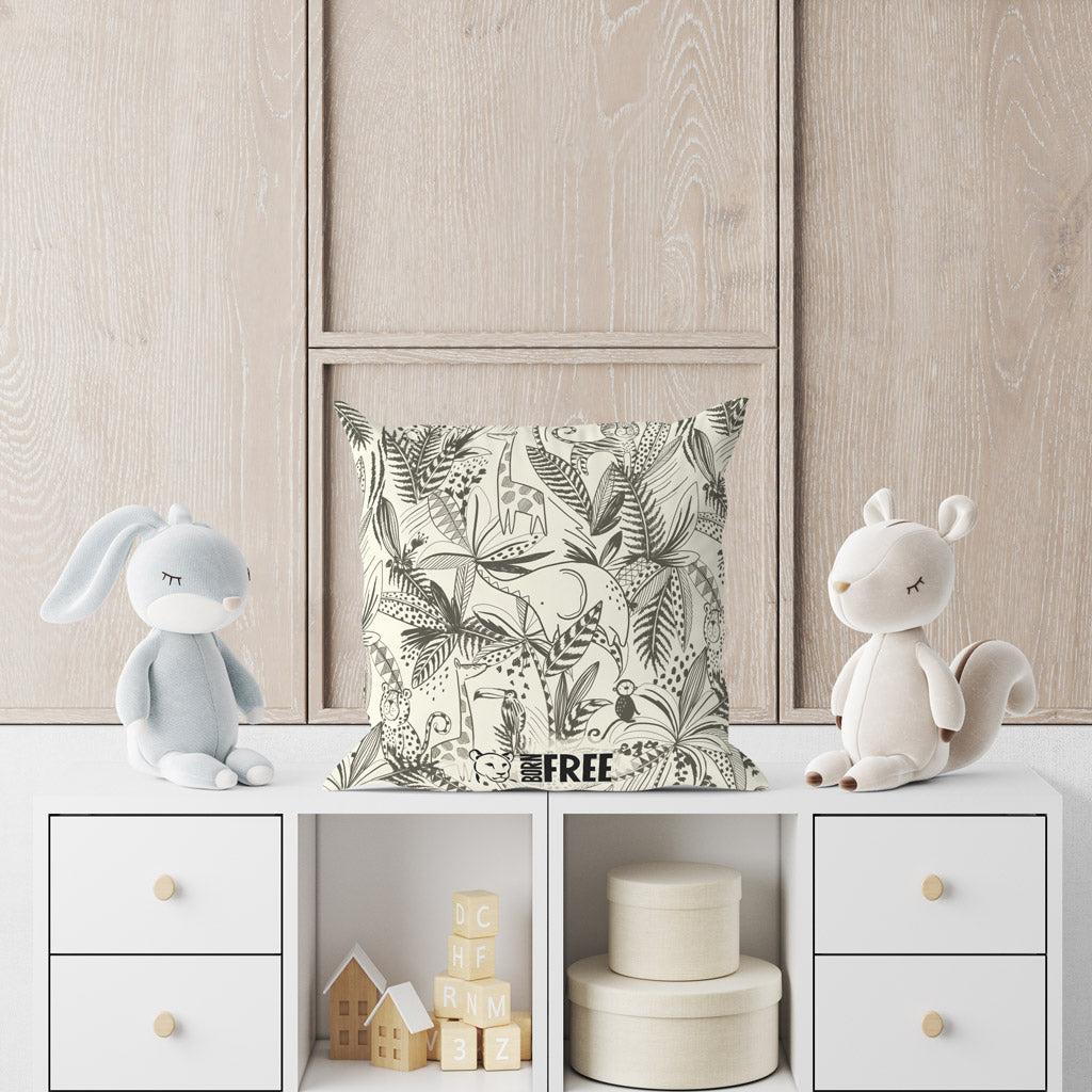 Pink Light Studio Jungle Animals Organic Cushion