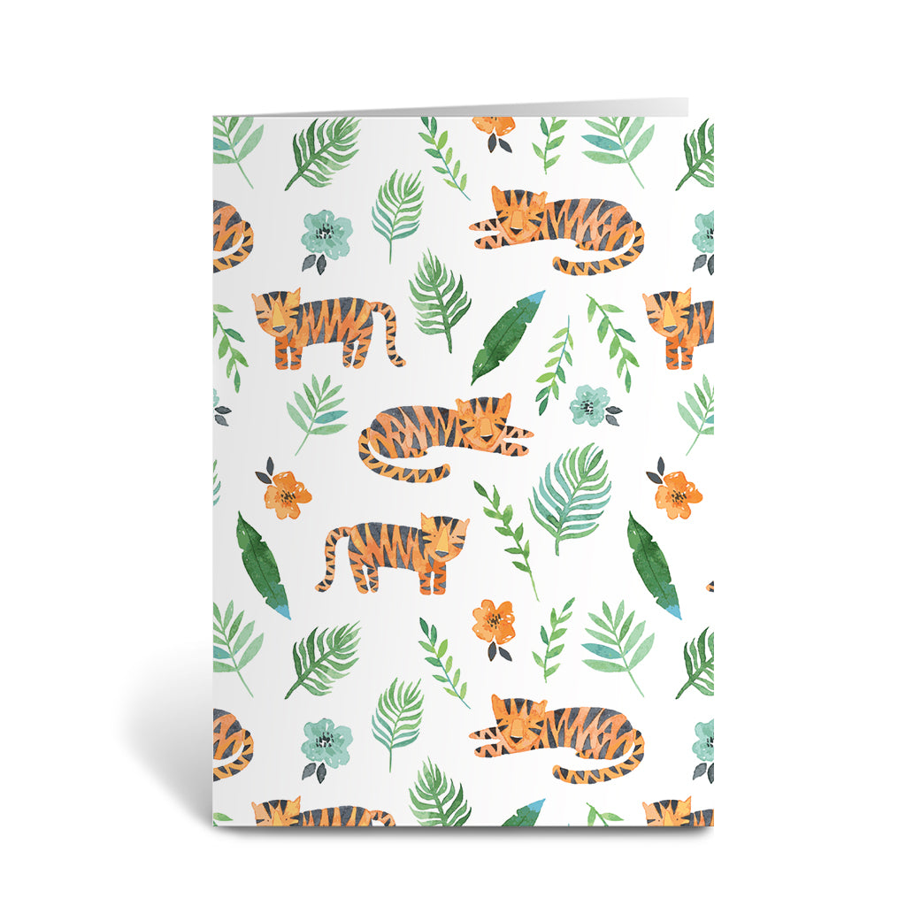 Pink Light Studio Resting Tiger Greeting Cards - Pack of 6