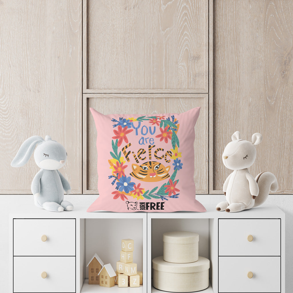 Pink Light Studio You are Fierce Organic Cushion