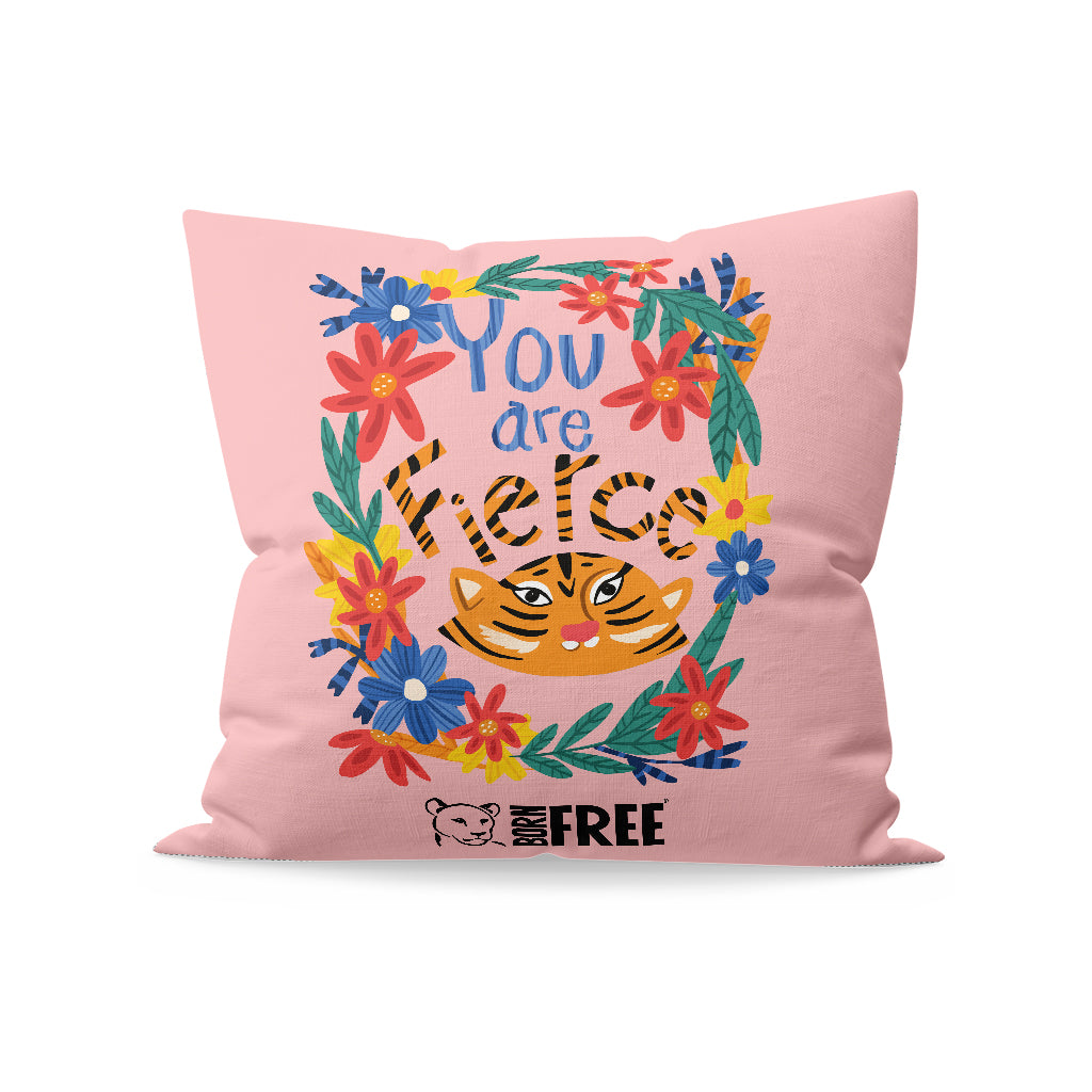 Pink Light Studio You are Fierce Organic Cushion