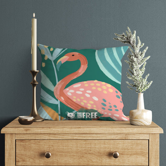 Pink Light Studio Resting Flamingo Organic Cushion