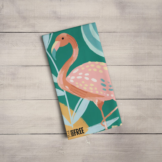 Pink Light Studio Resting Flamingo Tea Towel