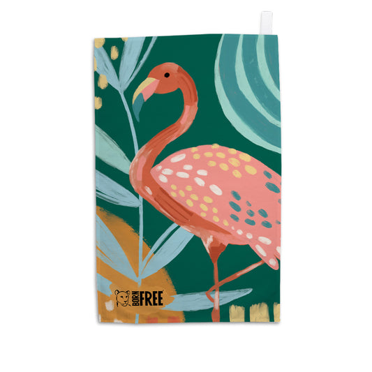 Pink Light Studio Resting Flamingo Tea Towel