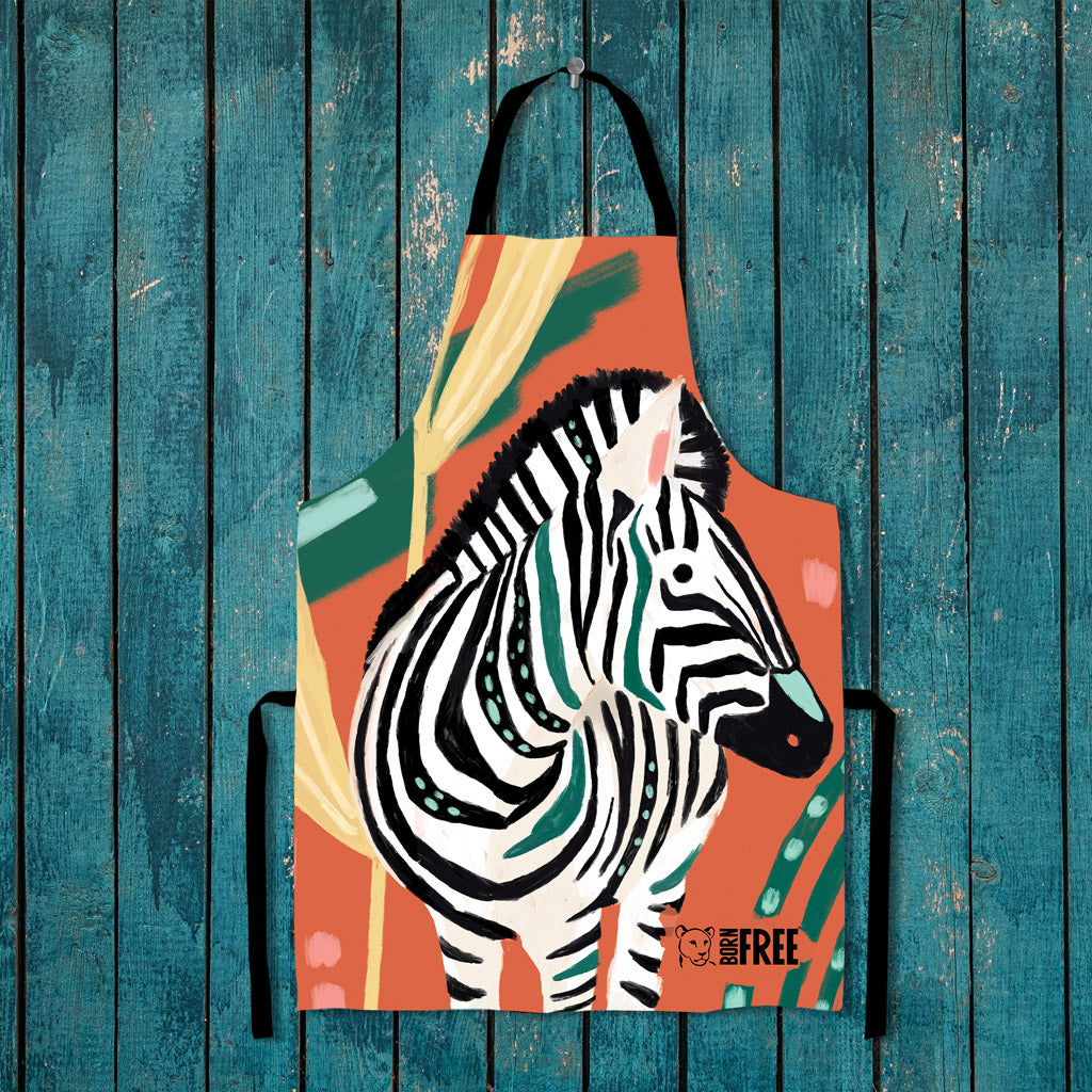 Pink Light Studio Grazing Zebra Apron