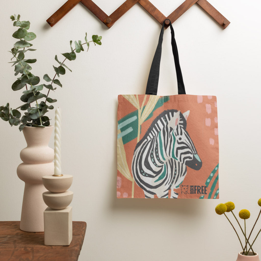 Pink Light Studio Grazing Zebra Tote Bag