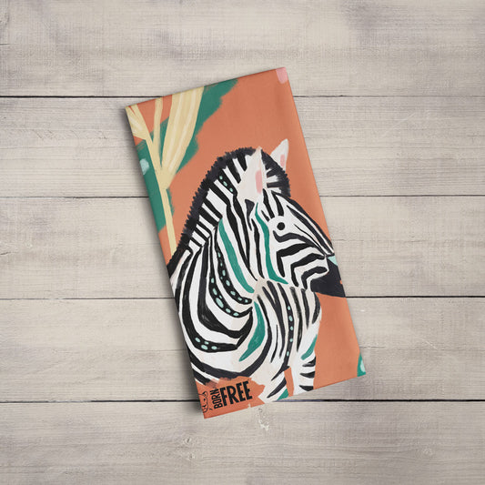 Grazing Zebra Tea Towel