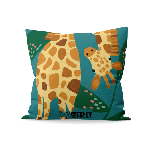Pink Light Studio The Curious Giraffe Organic Cushion