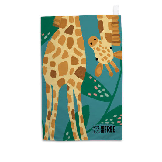 Pink Light Studio The Curious Giraffe Tea Towel