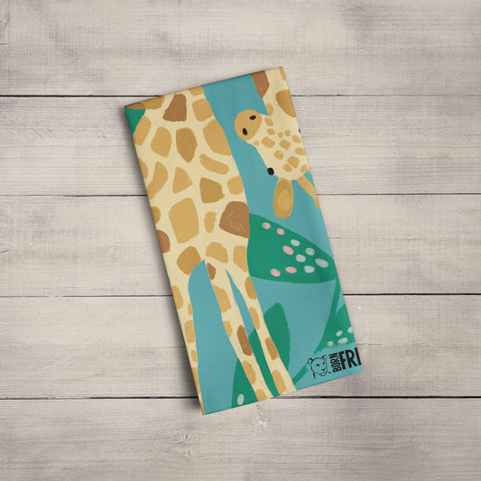Pink Light Studio The Curious Giraffe Tea Towel