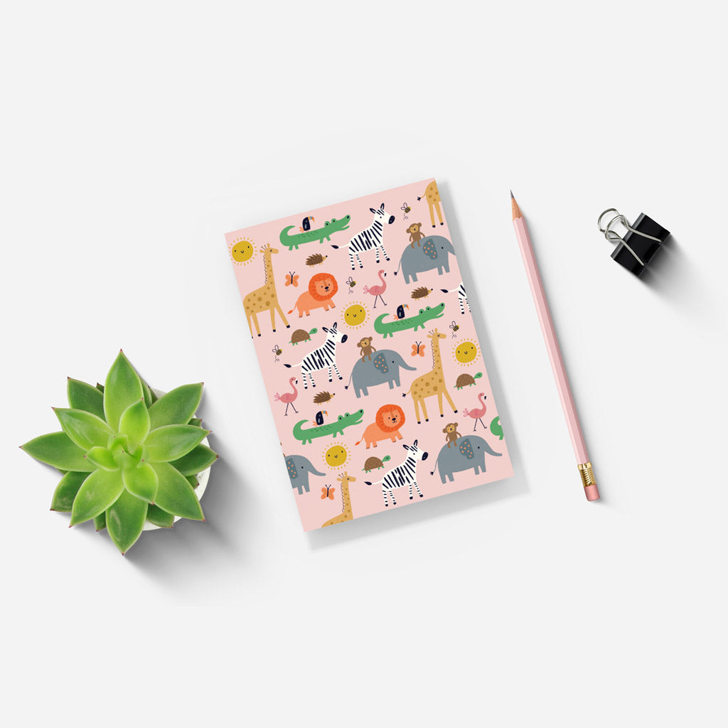 Pink Light Studio Baby Safari A5 Notepad
