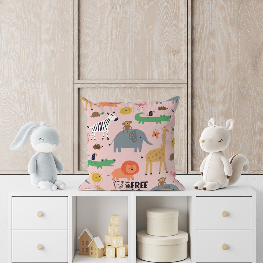 Pink Light Studio Baby Safari Organic Cushion