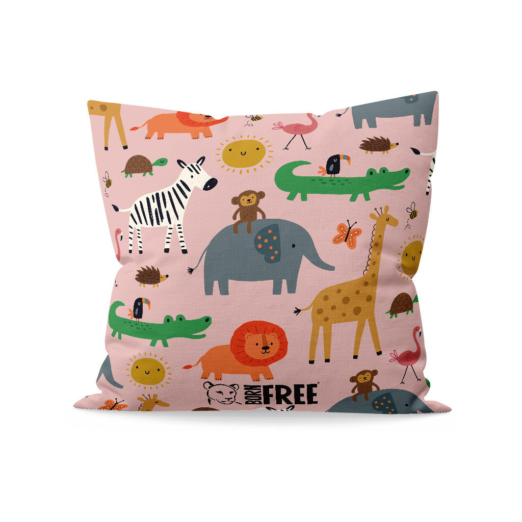 Pink Light Studio Baby Safari Organic Cushion