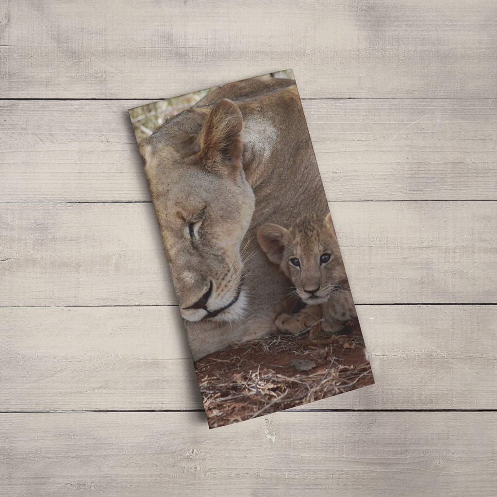 Lioness & Cub Tea Towel by Will Travers