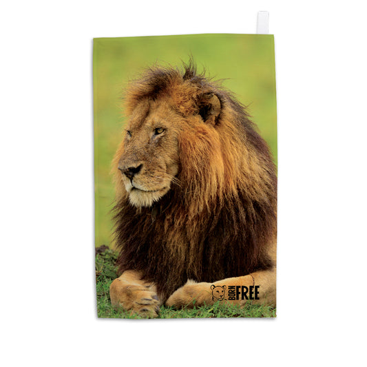 Lion Tea Towel by Will Travers