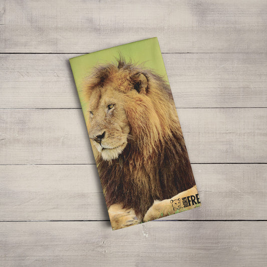 Lion Tea Towel by Will Travers