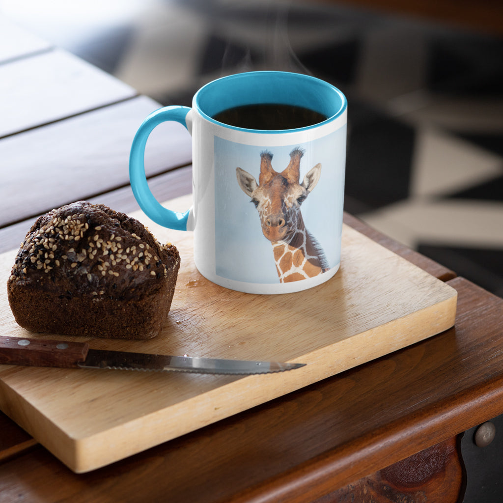 Close up Giraffe Mug by Will Travers