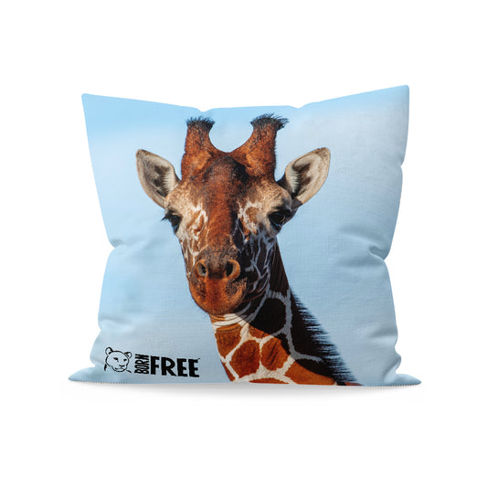 Close up Giraffe Organic Cushion - Born Free Photography