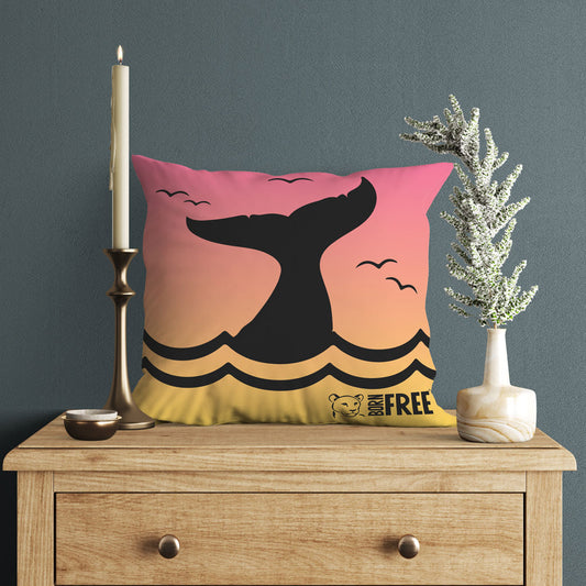 Whale Tail Silhouette Organic Cushion
