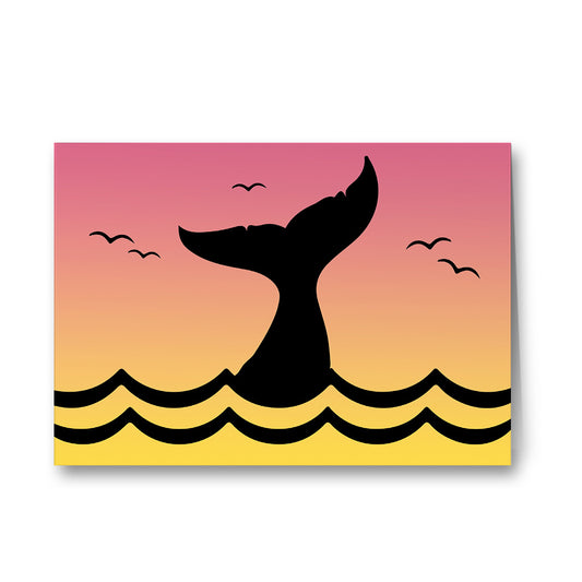 Whale Tail Silhouette Greeting Cards - Pack of 6