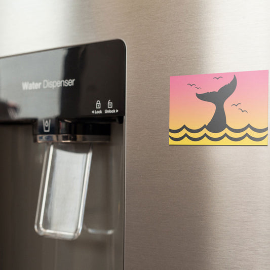Whale Tail Silhouette Magnet