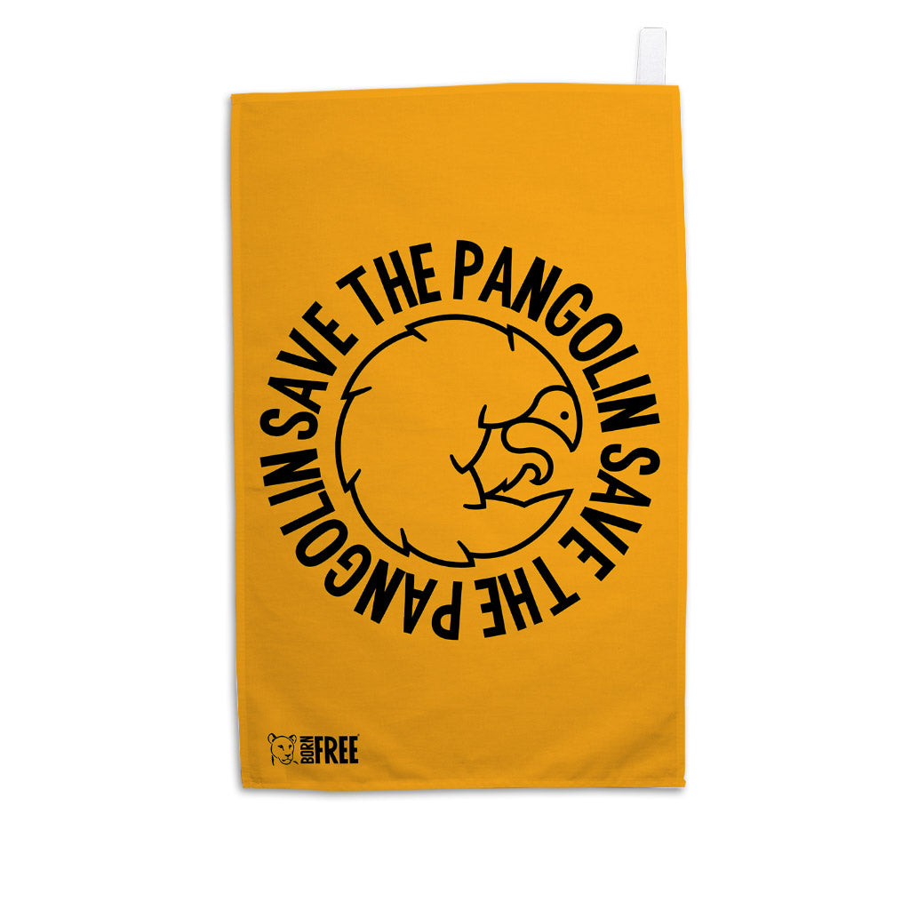 Save the Pangolin Organic Tea Towel - Call To Action