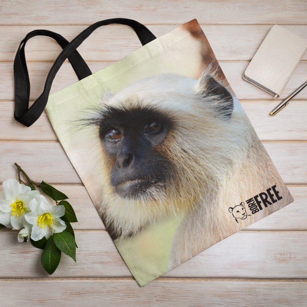 The Look - Gray Langur Tote Bag by Will Travers